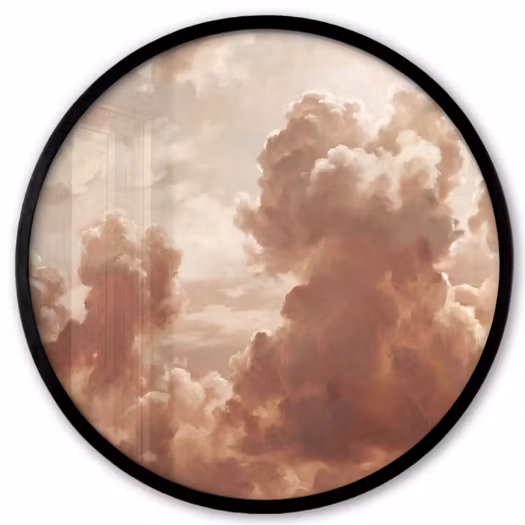 Wolken - Lucht - Natuur - Modern - Bruin Fotolijst rond zonder passe partout klein -3d