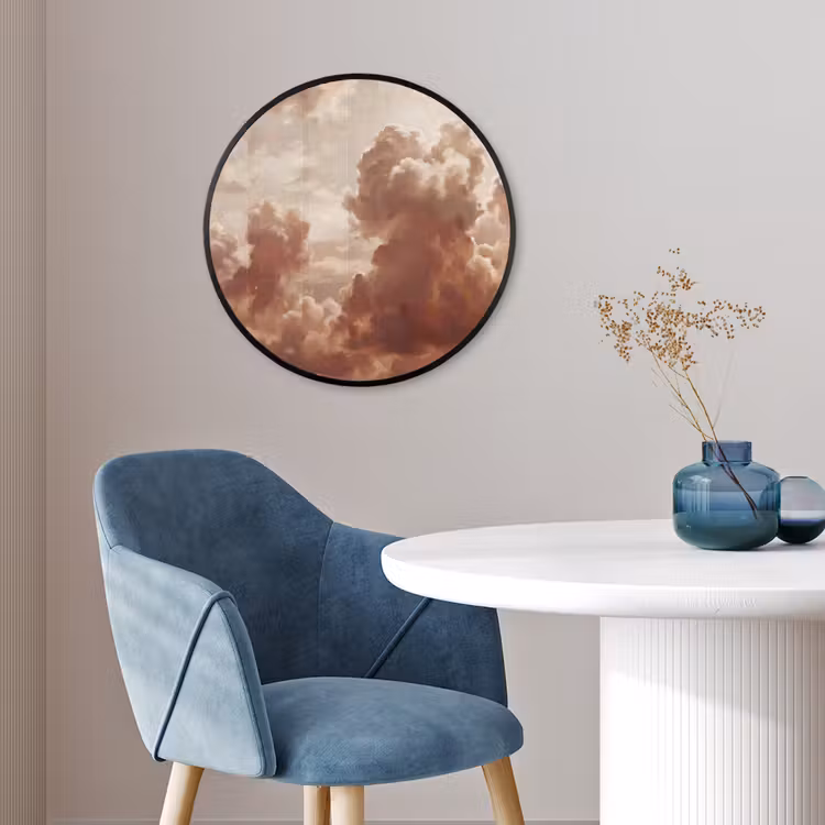 Wolken - Lucht - Natuur - Modern - Bruin Fotolijst rond zonder passe partout klein -sfeer2