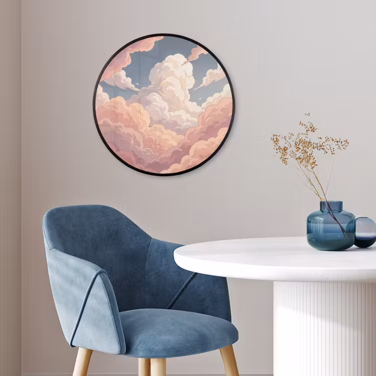 Wolken - Lucht - Natuur - Pastel - Roze Fotolijst rond zonder passe partout klein -sfeer2