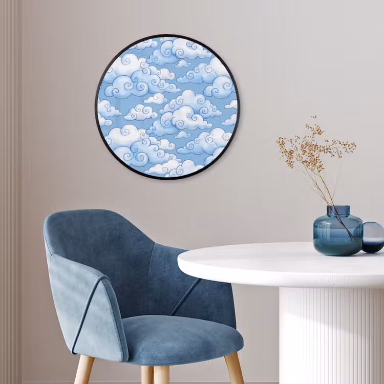 Wolken - Patroon - Hemel - Illustratie - Wit Fotolijst rond zonder passe partout klein -sfeer2