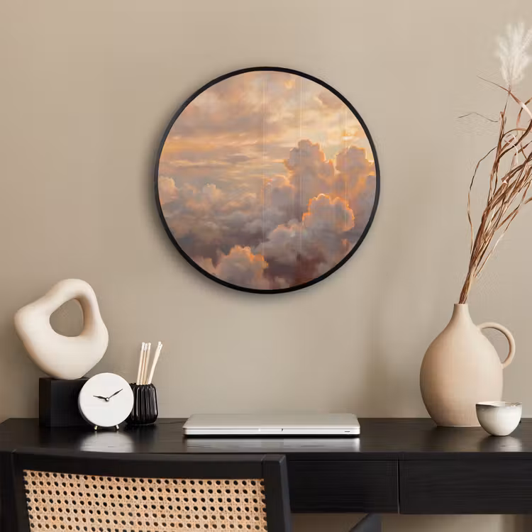 Wolken - Zonsondergang - Natuur - Abstract - Goud Fotolijst rond zonder passe partout klein -sfeer1