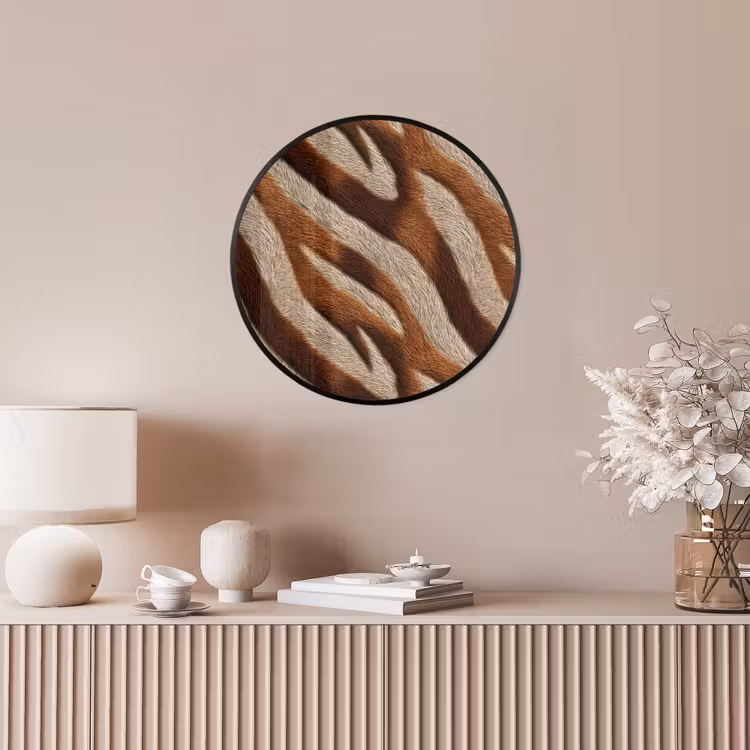 Zebra - Bruin - Patroon Fotolijst rond zonder passe partout klein 856 -sfeer3