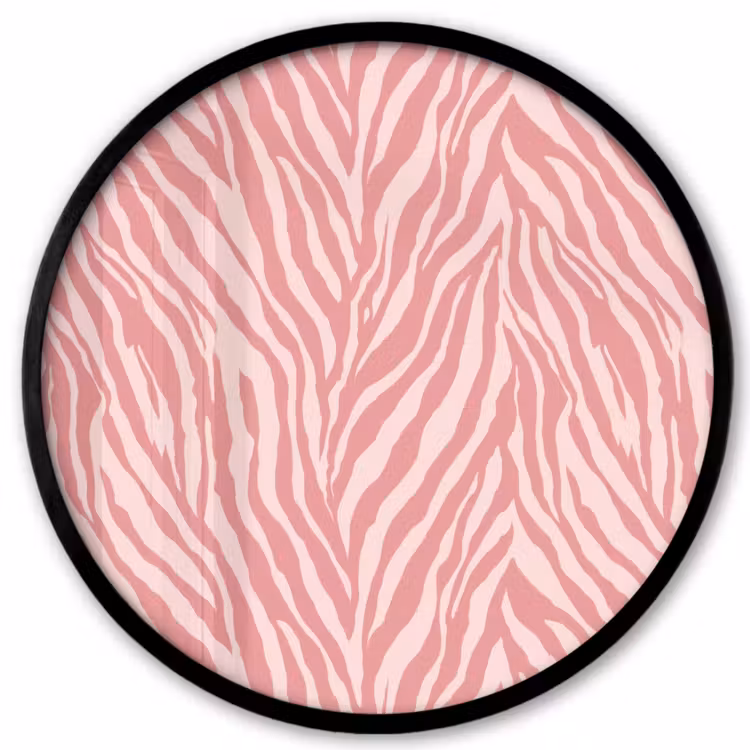 Zebra - Print - Roze Fotolijst rond zonder passe partout klein 856 -3d