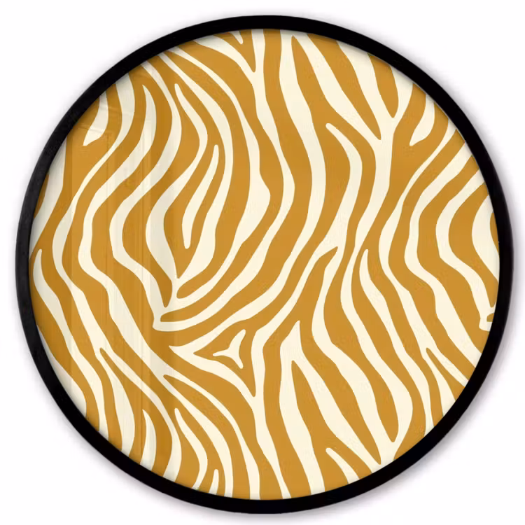 Zebra - Klassiek - Oker - Geel Fotolijst rond zonder passe partout klein 856 -3d