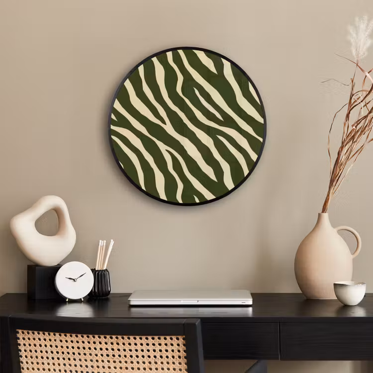 Zebra - Patroon - Groen Fotolijst rond zonder passe partout klein 856 -sfeer1