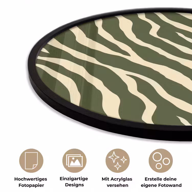 Zebra - Patroon - Groen Fotolijst rond zonder passe partout klein 856 -closeup_DE