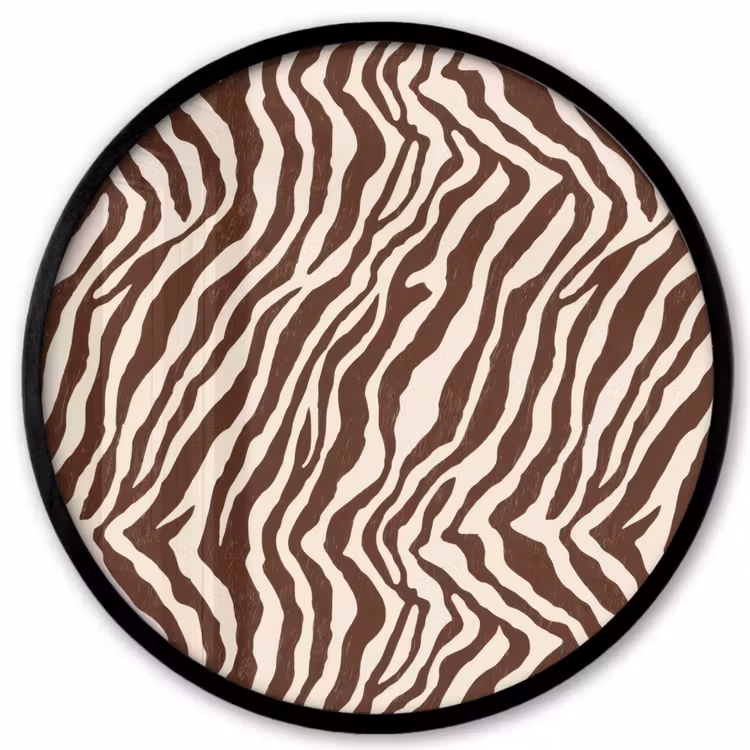 Zebra - Patroon - Zwart - Wit Fotolijst rond zonder passe partout klein 856 -3d