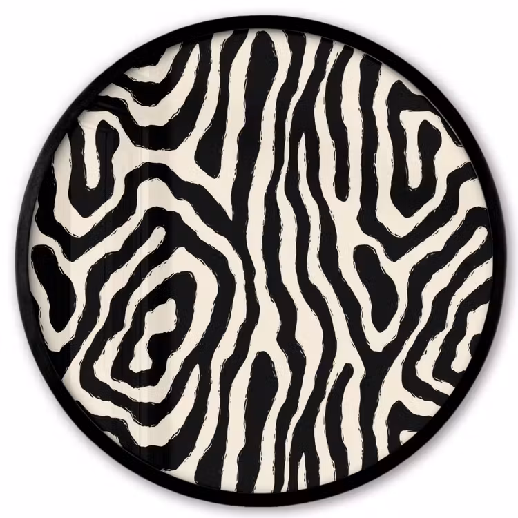 Zebra - Zwart - Abstract Fotolijst rond zonder passe partout klein 856 -3d