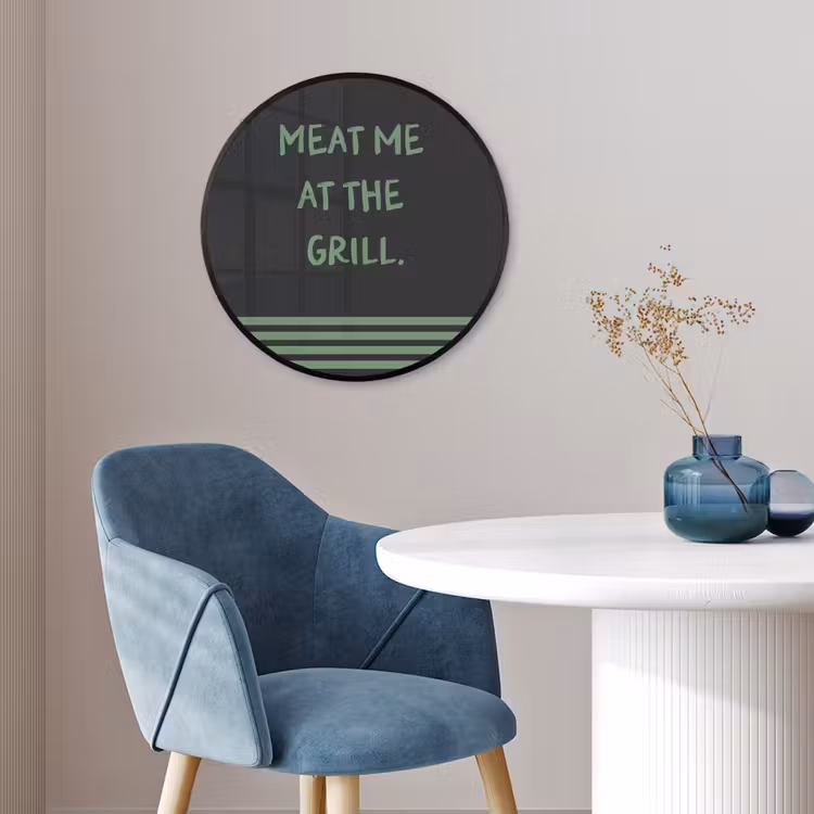 Quote - Groen - Grill - Zomer Fotolijst rond zonder passe partout klein -sfeer2