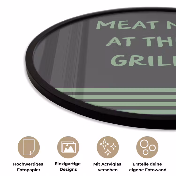 Quote - Groen - Grill - Zomer Fotolijst rond zonder passe partout klein -closeup_DE