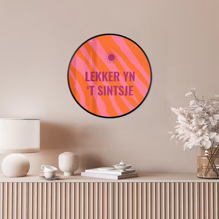 Quote - Zomer - Roze Fotolijst rond zonder passe partout klein -sfeer3