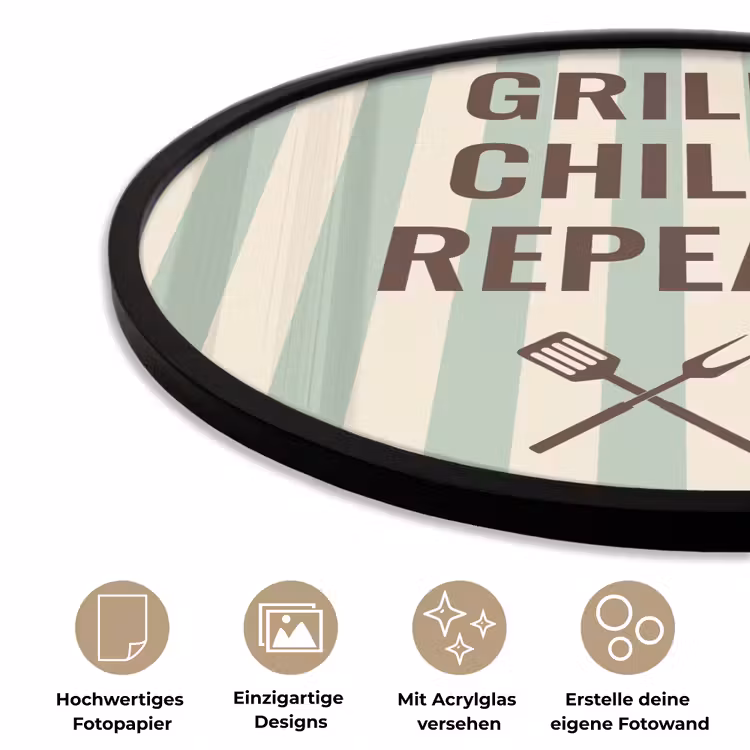 Quote - Strepen - Grill Fotolijst rond zonder passe partout klein -closeup_DE