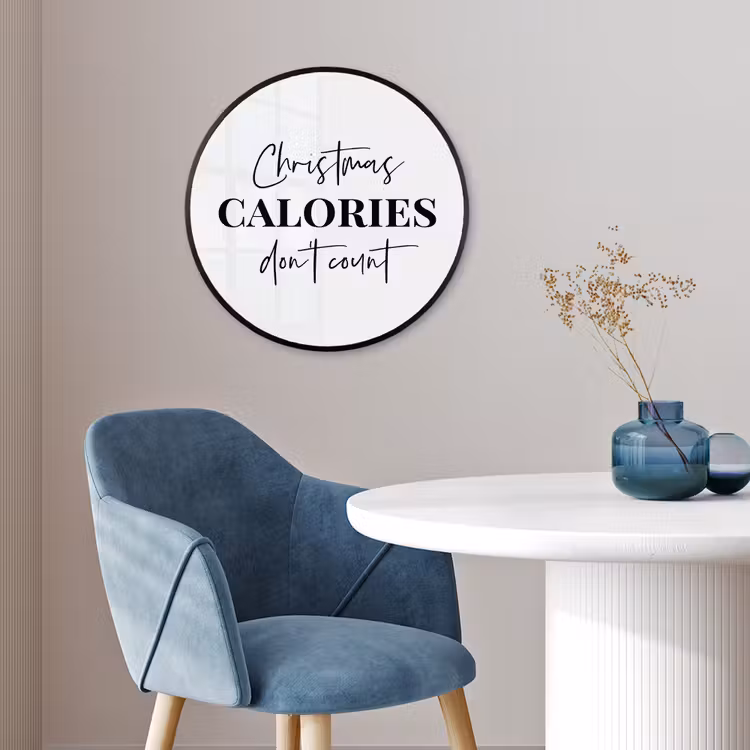 Kerst quote - Winter - Christmas calories - Wit Fotolijst rond zonder passe partout klein -sfeer2