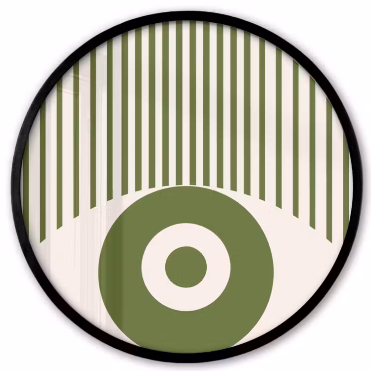 Abstract - Oog - Strepen - Modern - Groen Fotolijst rond zonder passe partout klein -3d