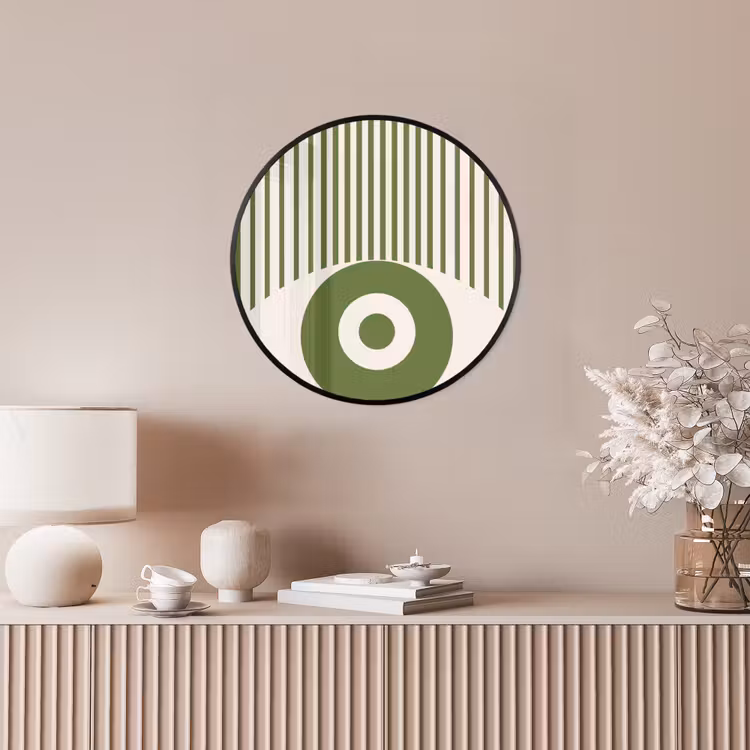 Abstract - Oog - Strepen - Modern - Groen Fotolijst rond zonder passe partout klein -sfeer3