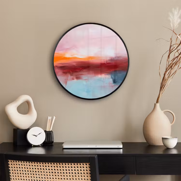 Abstract - Kleuren - Modern - Kunst - Roze Fotolijst rond zonder passe partout klein -sfeer1