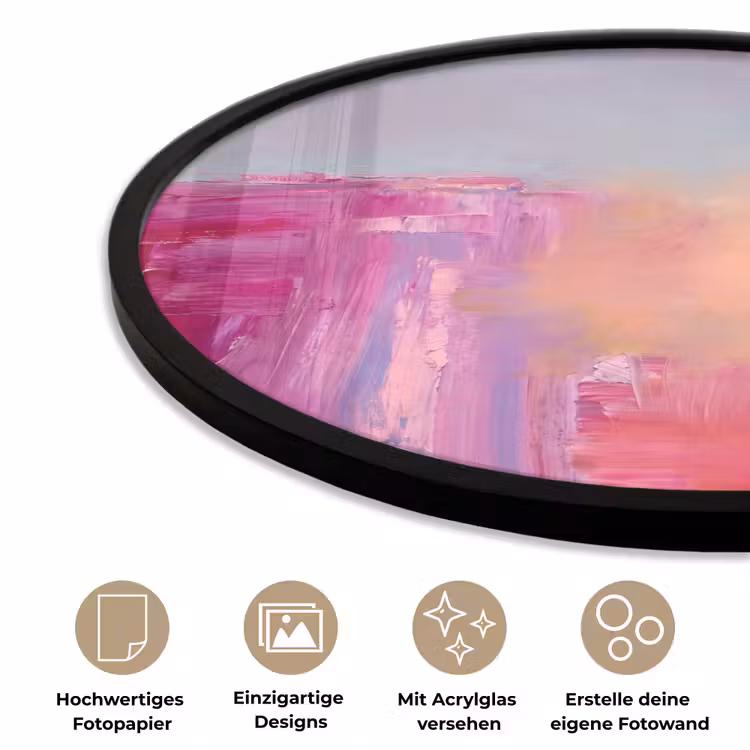 Abstract - Kleuren - Modern - Roze Fotolijst rond zonder passe partout klein -closeup_DE