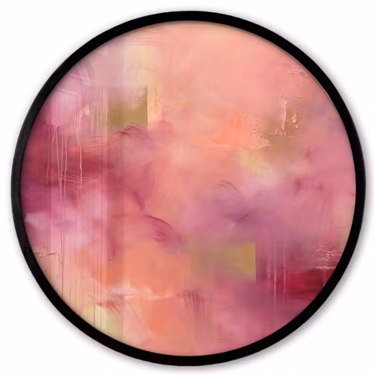 Abstract - Kleuren - Modern - Roze - Paars Fotolijst rond zonder passe partout klein -3d