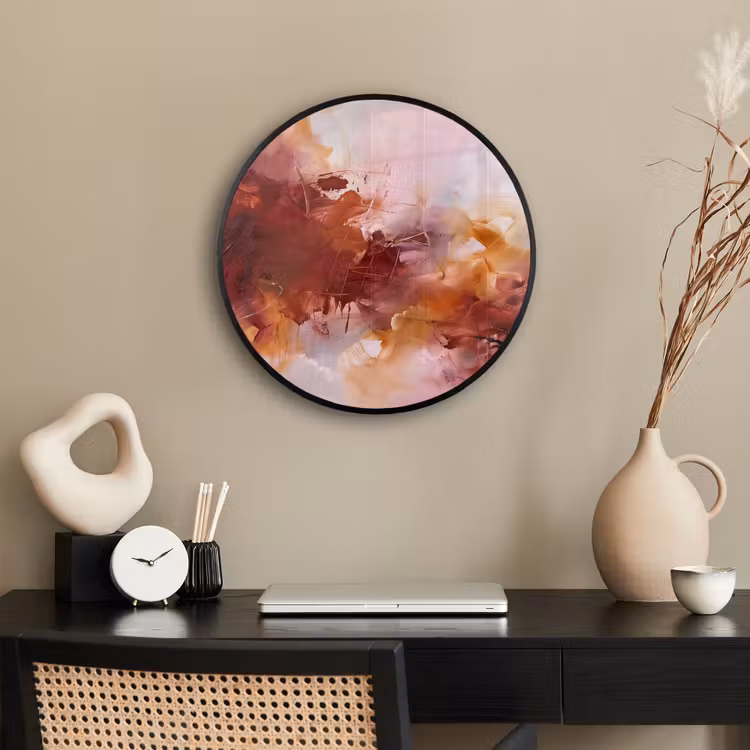 Abstract - Kleurrijk - Kunst - Modern - Roze-Rood Fotolijst rond zonder passe partout klein -sfeer1