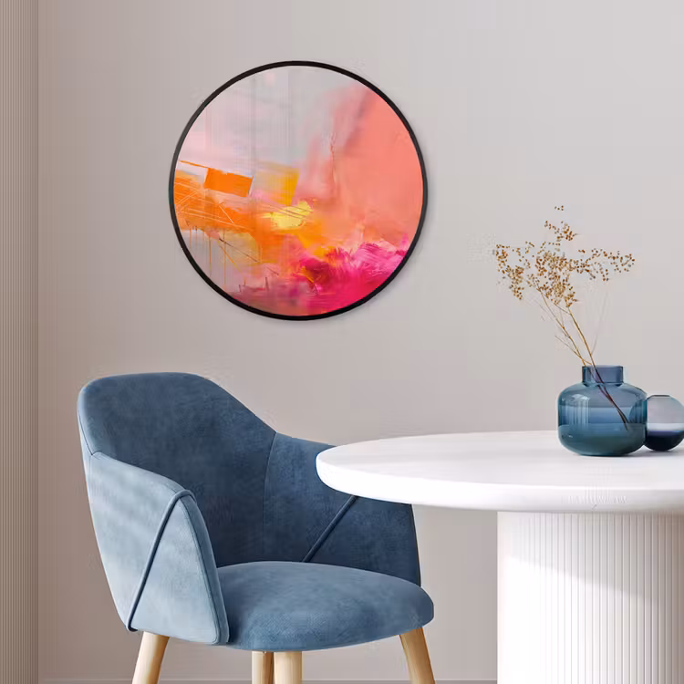 Abstract - Kleurrijk - Modern - Roze Fotolijst rond zonder passe partout klein -sfeer2