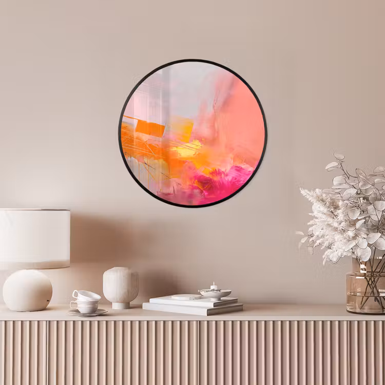 Abstract - Kleurrijk - Modern - Roze Fotolijst rond zonder passe partout klein -sfeer3