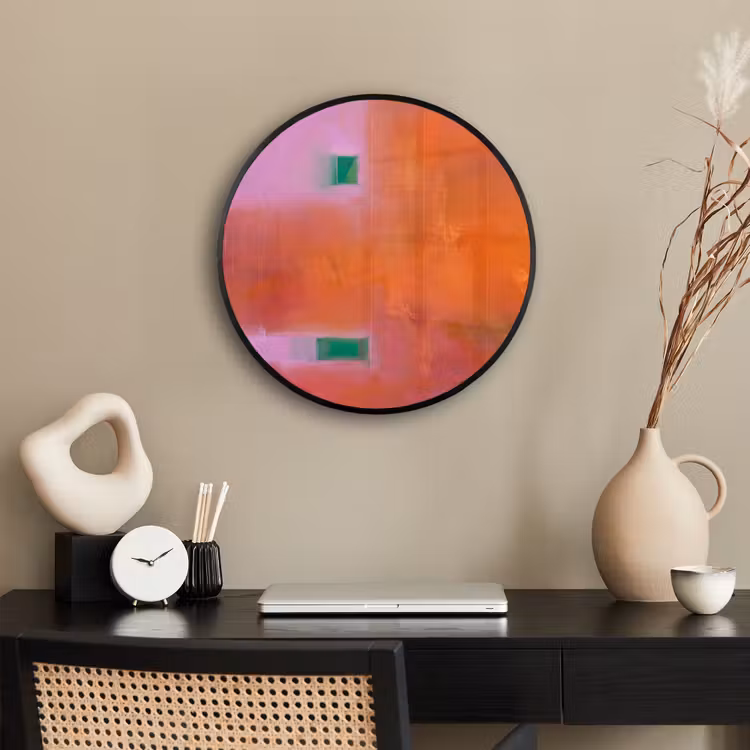 Abstract - Vlakken - Kunst - Modern - Oranje Fotolijst rond zonder passe partout klein -sfeer1