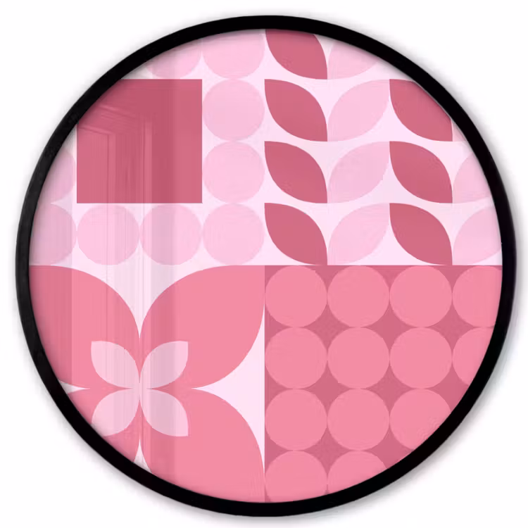 Abstract - Geometrisch - Patroon - Modern - Roze Fotolijst rond zonder passe partout klein -3d