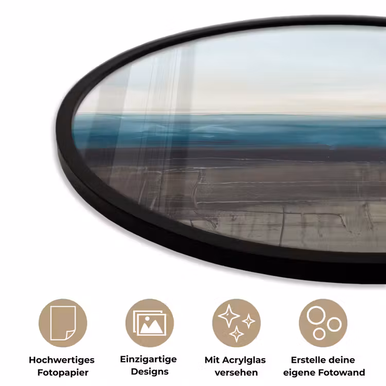 Abstract - Landschap - Horizon - Blauw - Modern Fotolijst rond zonder passe partout klein -closeup_DE
