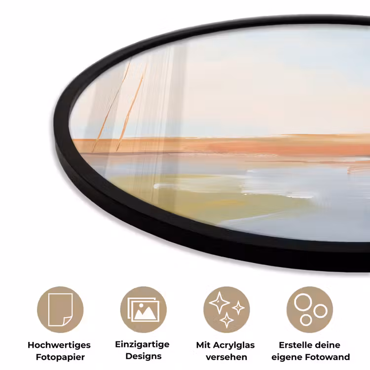 Abstract - Landschap - Horizon - Modern - Kleurrijk Fotolijst rond zonder passe partout klein -closeup_DE