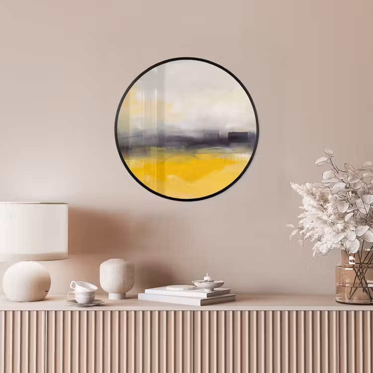 Abstract - Landschap - Modern - Geel Fotolijst rond zonder passe partout klein -sfeer3