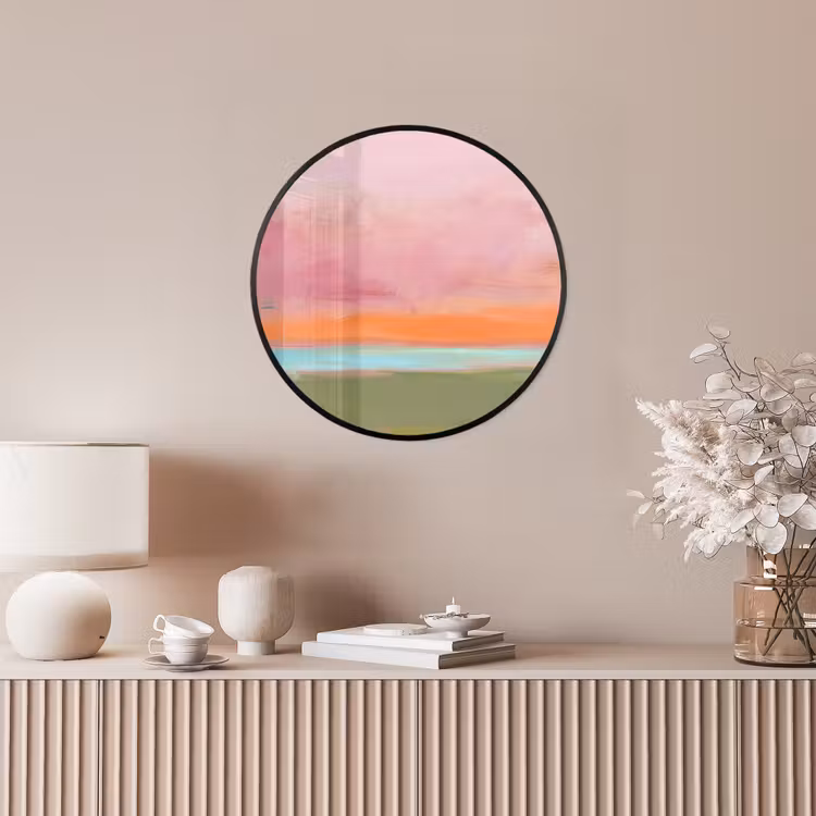 Abstract - Landschap - Modern - Roze - Oranje Fotolijst rond zonder passe partout klein -sfeer3