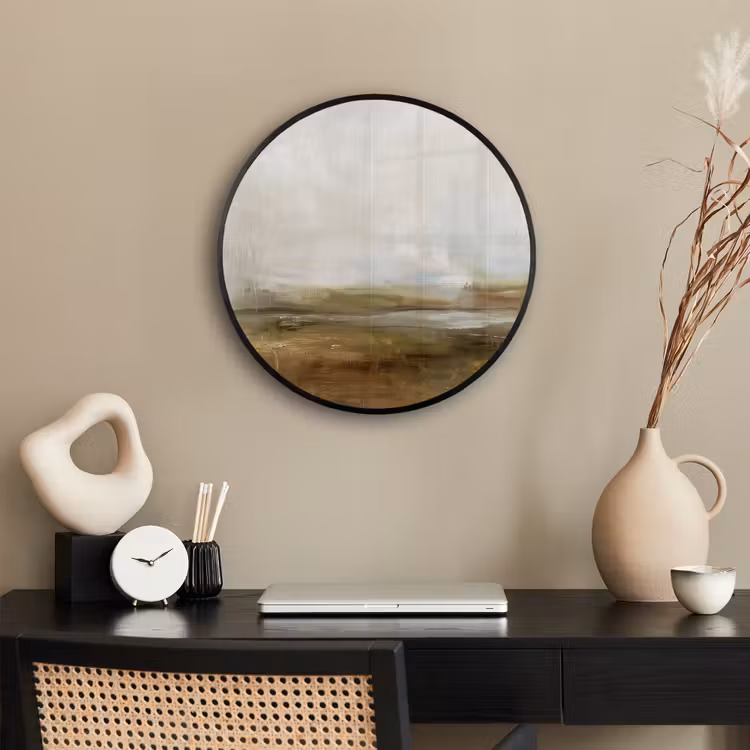 Abstract - Landschap - Natuur - Beige - Bruin Fotolijst rond zonder passe partout klein -sfeer1