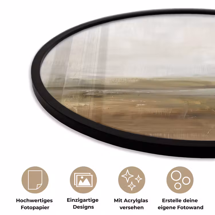 Abstract - Landschap - Natuur - Beige - Bruin Fotolijst rond zonder passe partout klein -closeup_DE