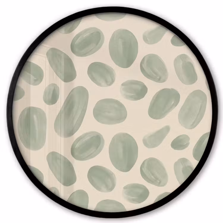 Abstract - Patroon - Organisch - Groen - Modern Fotolijst rond zonder passe partout klein -3d