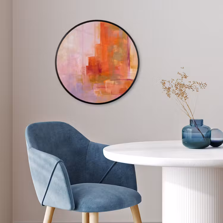 Abstract - Borstelstreken - Kunst - Paars - Goud Fotolijst rond zonder passe partout klein -sfeer2