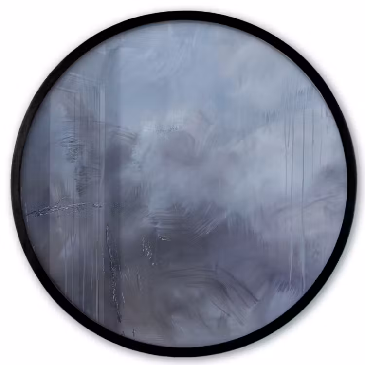 Abstract - Kwaststreken - Modern - Kunst - Grijs Fotolijst rond zonder passe partout klein -3d