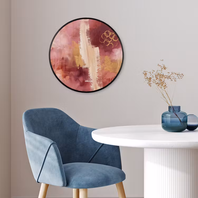 Abstract - Rood - Goud - Modern - Kunst Fotolijst rond zonder passe partout klein -sfeer2