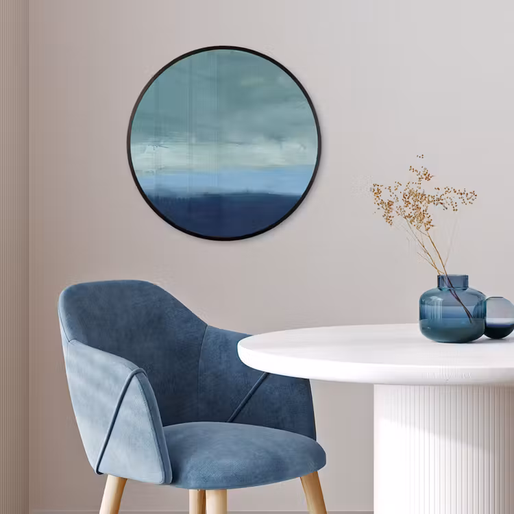 Abstract - Lagen - Rust - Modern - Blauw Fotolijst rond zonder passe partout klein -sfeer2