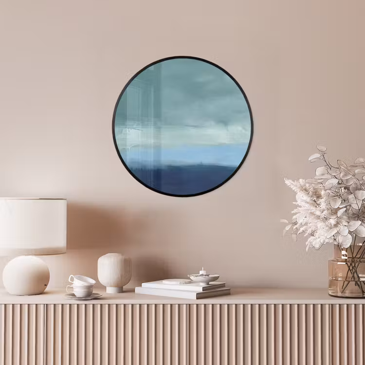 Abstract - Lagen - Rust - Modern - Blauw Fotolijst rond zonder passe partout klein -sfeer3