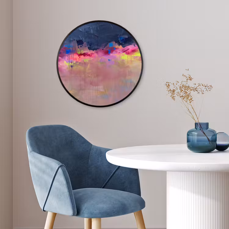 Abstract - Textuur - Kleuren - Modern - Roze Fotolijst rond zonder passe partout klein -sfeer2