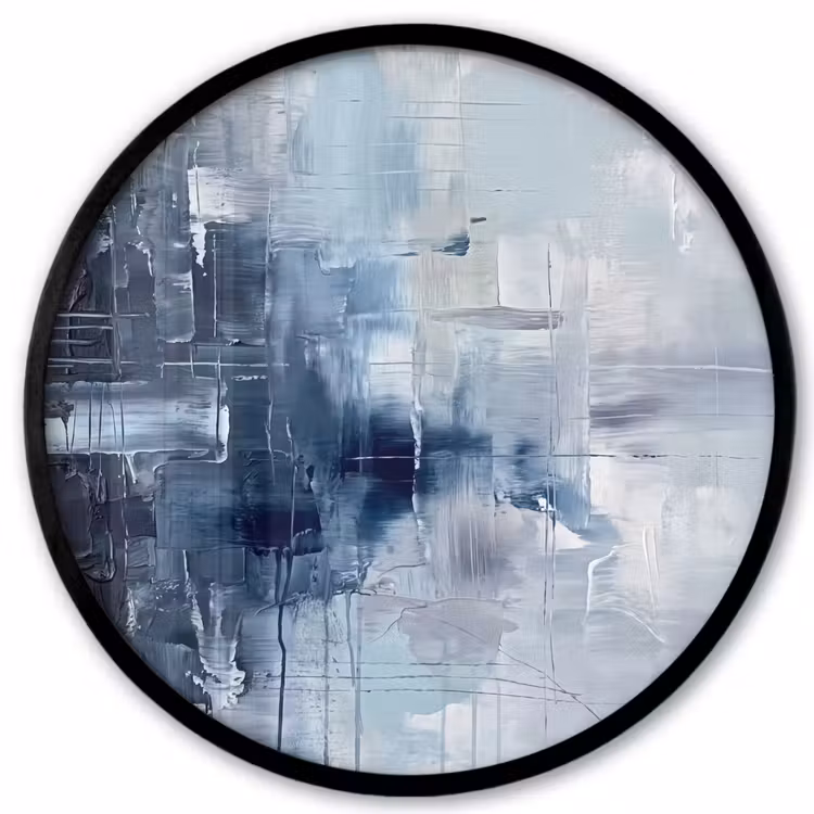 Abstract - Textuur - Kunst - Modern - Blauw Fotolijst rond zonder passe partout klein -3d
