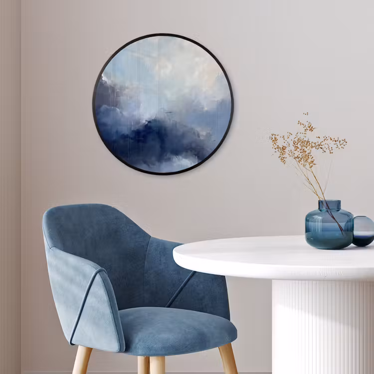 Abstract - Wolken - Modern - Blauw - Kunst Fotolijst rond zonder passe partout klein -sfeer2