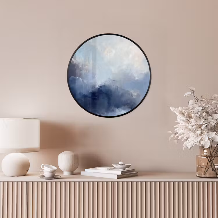 Abstract - Wolken - Modern - Blauw - Kunst Fotolijst rond zonder passe partout klein -sfeer3