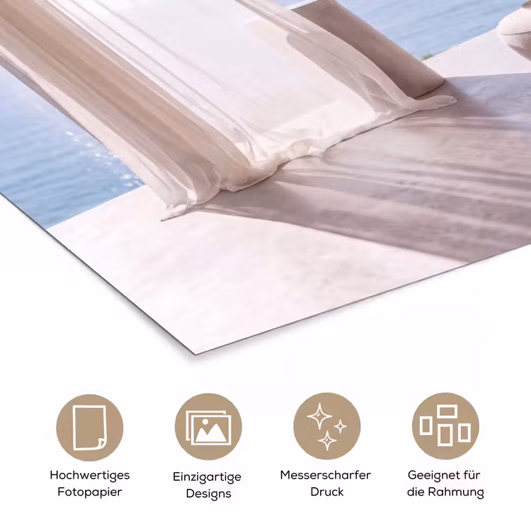 Interieur - Zeezicht - Modern - Rust - Beige poster papier klein -tcloseup_DE