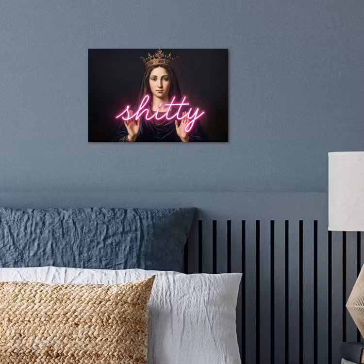 Ironisch - Tekst - Neon poster papier klein -sfeer2
