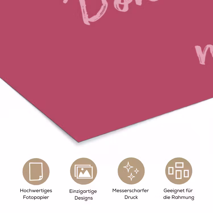 eat me out don't stress me out - Roze - Minimalistisch poster papier klein -tcloseup_DE