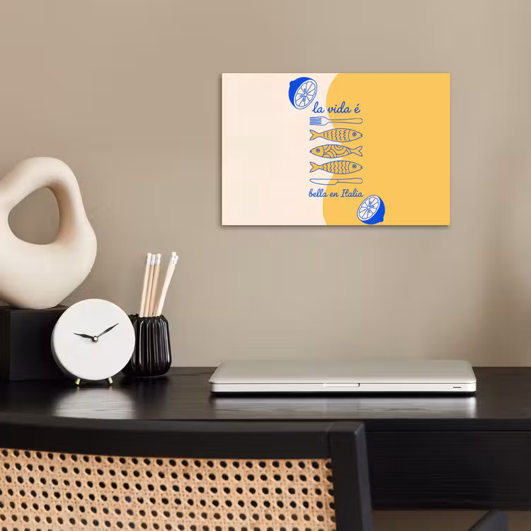 Italië - Eten - Citroen - Vis - Grafisch poster papier klein -sfeer1