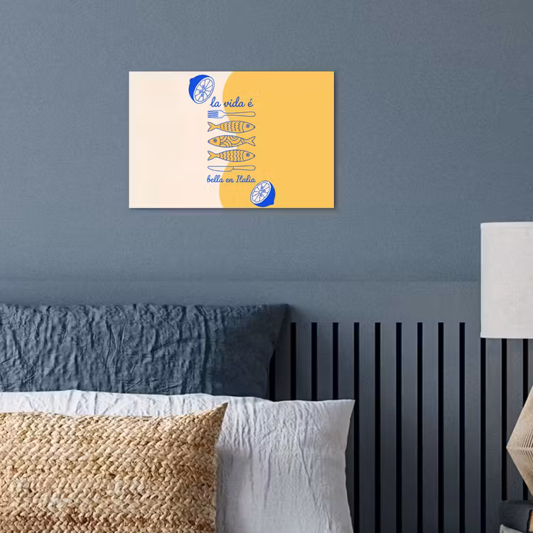 Italië - Eten - Citroen - Vis - Grafisch poster papier klein -sfeer2