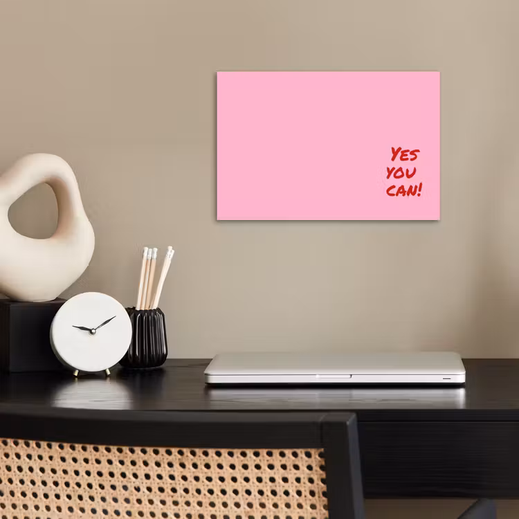 Yes you can do it - Rood - Roze poster papier klein -sfeer1