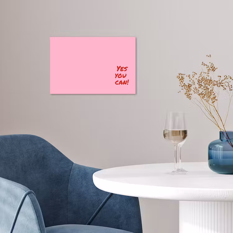Yes you can do it - Rood - Roze poster papier klein -sfeer3
